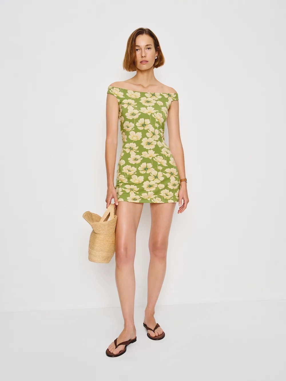 Reformation Lia Knit Dress Green - Size XL